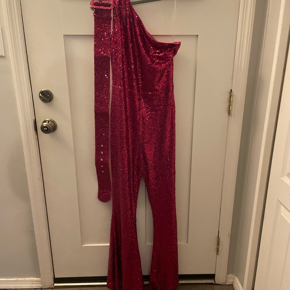 Pink sequin jumpsuit